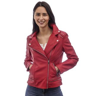 Chaqueta Aviadora CHG32 Ecocuero Rojo