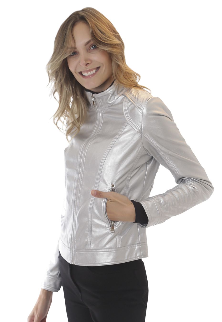 Chaqueta gris plata best sale