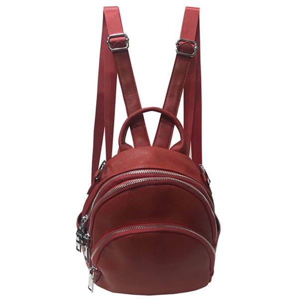 Mochila Cuero Rojo