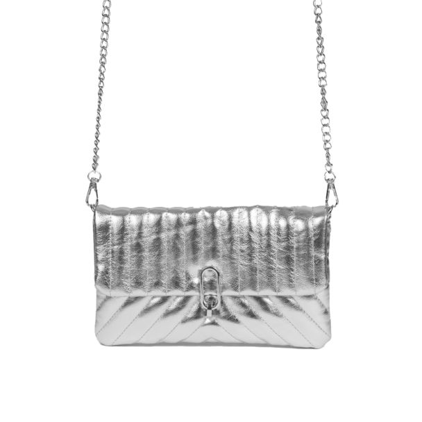 Cartera de fiesta CRX35 Plata Ecocuero