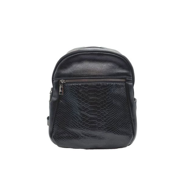 Mochila Cuero Negro CRU47