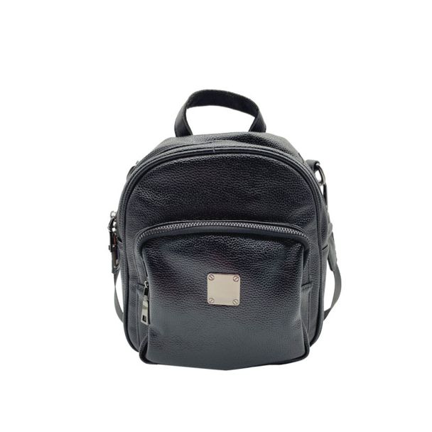 Mochila Cuero Negro CRU75