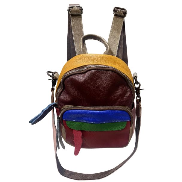 Mochila Cuero Multicolor