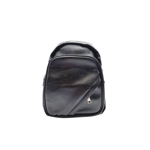 Mochila Cuero Negro CRU74