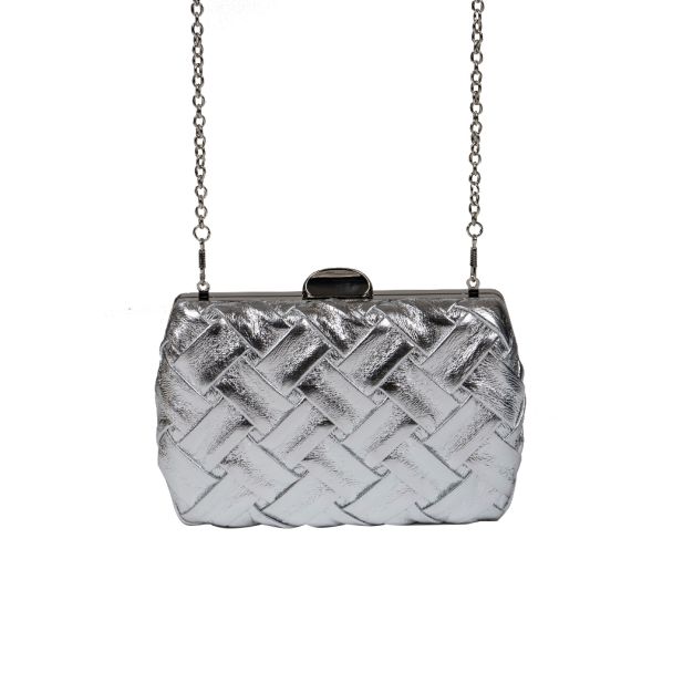 Cartera de fiesta CRX36 Plata Ecocuero