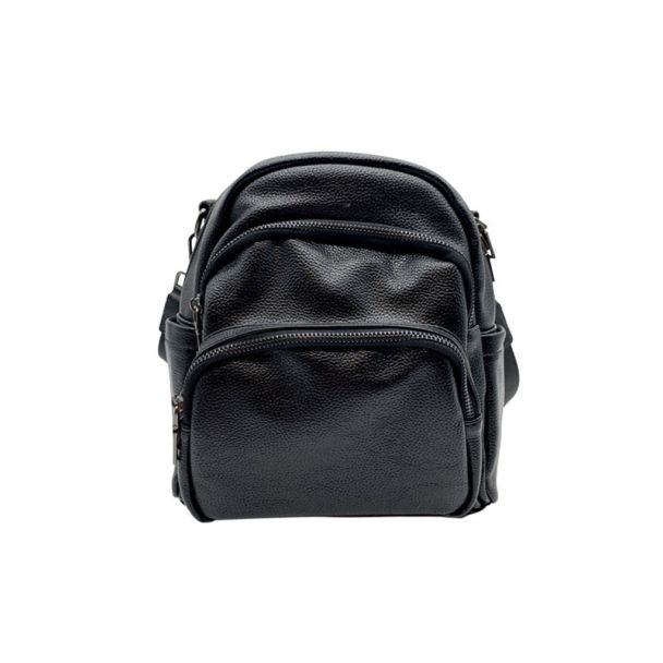 Mochila Cuero Negro CRU76