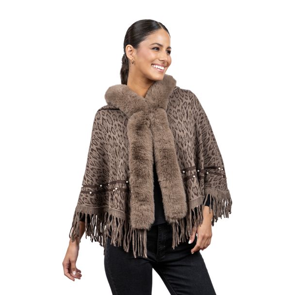 Poncho PO070 tejido Beige