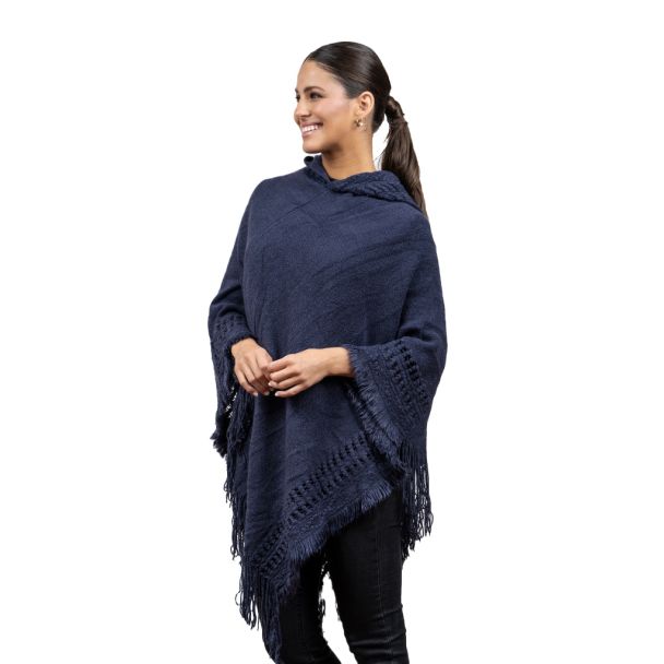 Poncho PO046 tejido Azul