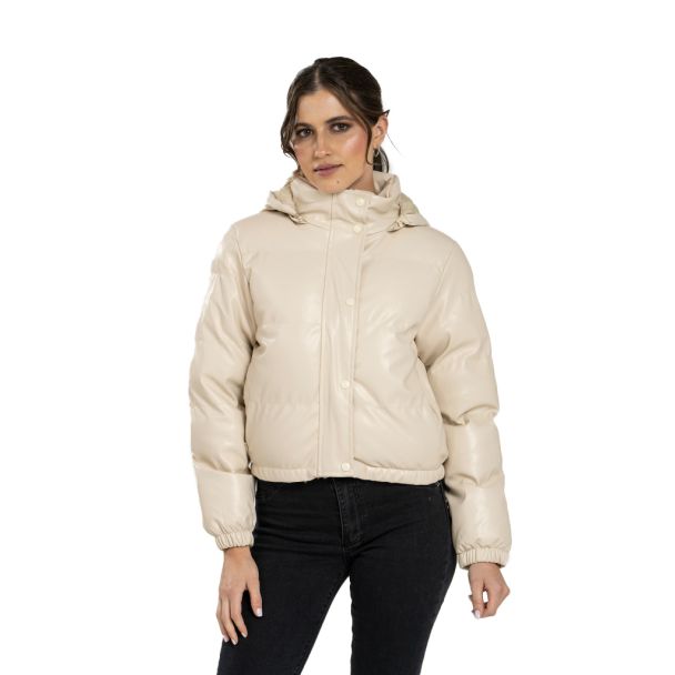 Chaqueta Puffa CHG74 Ecocuero Beige