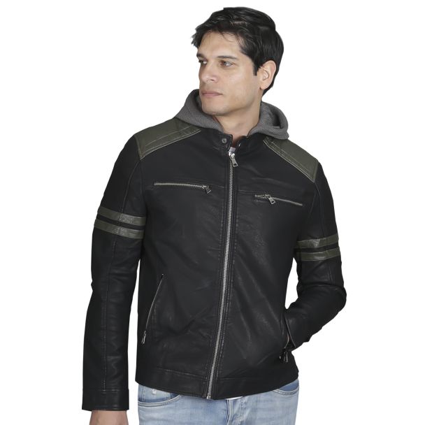 Chaqueta Ecocuero Negro